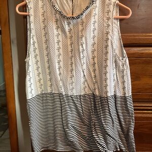 Striped and Patterned Sleeveless Top